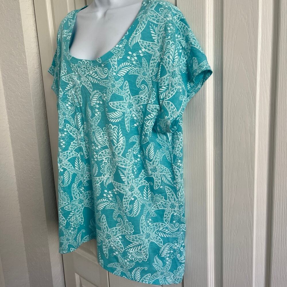Palm Grove Woman Mint Green Seashell Top Size 3X NWO Tags - Picture 4 of 12